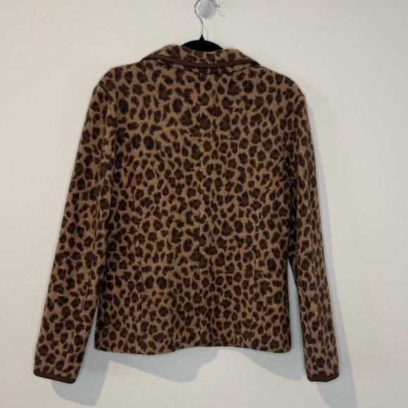 Vintage Talbots Leopard Print Wool Blazer Jacket Women’s Medium - Picture 2 of 9